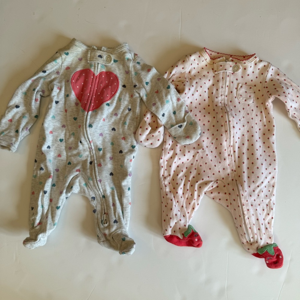 Carters girls newborn footie pajamas zip